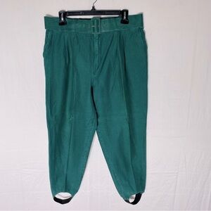 Vintage Tribal Green Stirrup Pants With Belt L